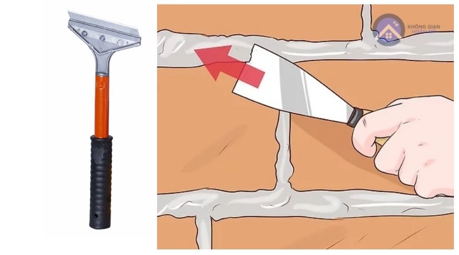 Cây sủi ron được sử dụng để cạo các vết xi măng trắng