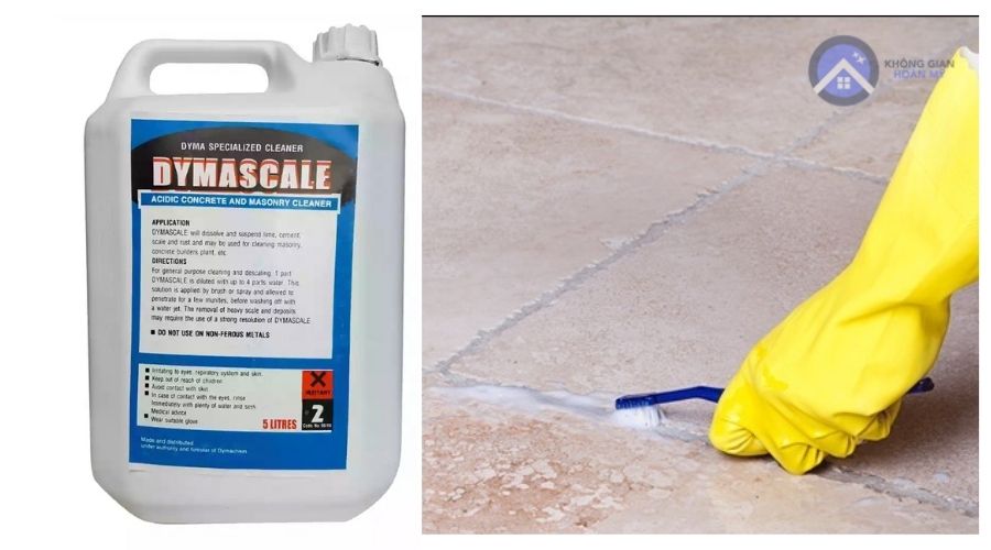 Sử dụng dung dịch Dymachem tẩy các vết xi măng trắng
